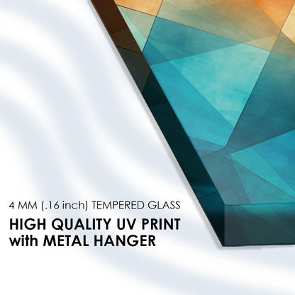 Polygonal Dreamscape: Geometric Tempered Glass Art