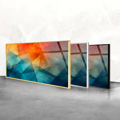 Polygonal Dreamscape: Geometric Tempered Glass Art