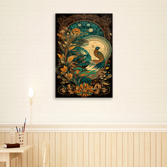Peacock Dreams: Majestic Peacock Painting on Tempered Glass