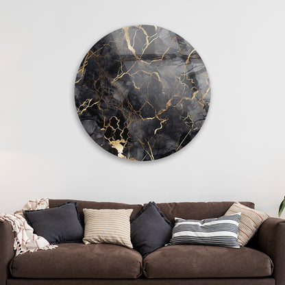 Black Gold Marble Tempered Glass Elegance