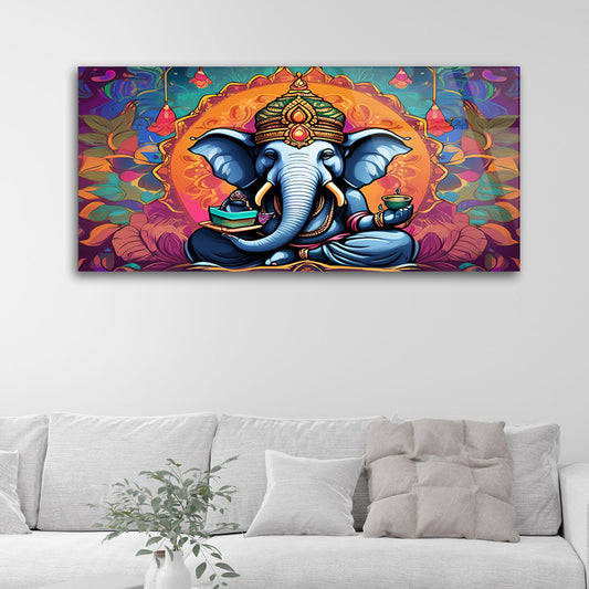 Classic Ganesha: Lord Ganesh Painting Glass Wall Art