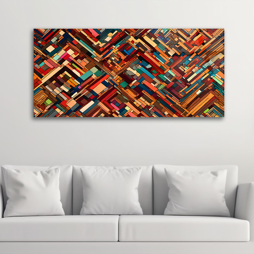 Geometric Illusion: Stripes and Triangles Abstract Glass Art