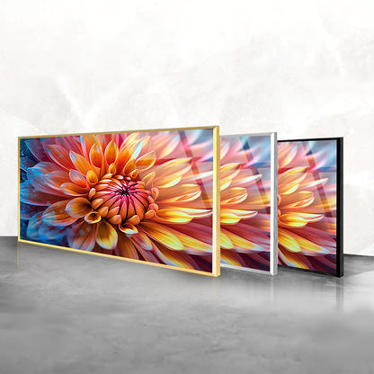 Colorful Blossom Tempered Glass Closeup Flower Art