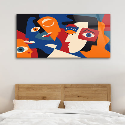 Picasso-Inspired Modern Art Tempered Glass Painting Style