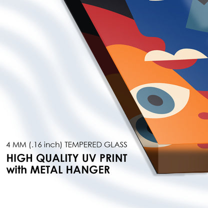 Picasso-Inspired Modern Art Tempered Glass Painting Style