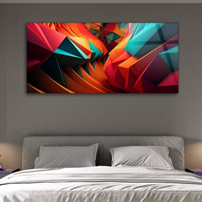 Geometric Bliss Tempered Glass Abstract Shapes in Color