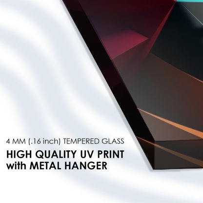 Geometric Bliss Tempered Glass Abstract Shapes in Color