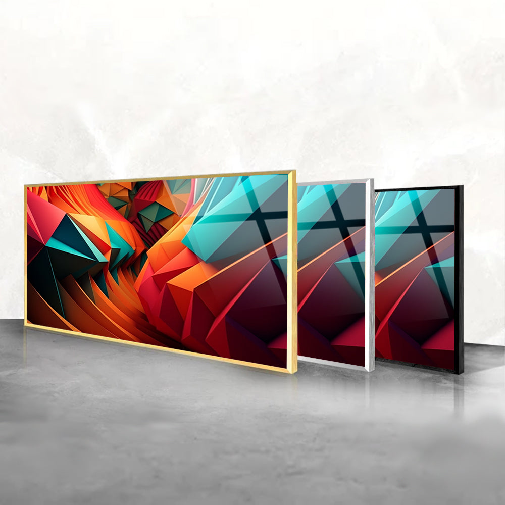 Geometric Bliss Tempered Glass Abstract Shapes in Color