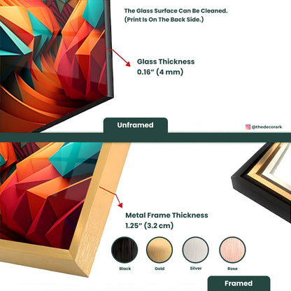 Geometric Bliss Tempered Glass Abstract Shapes in Color