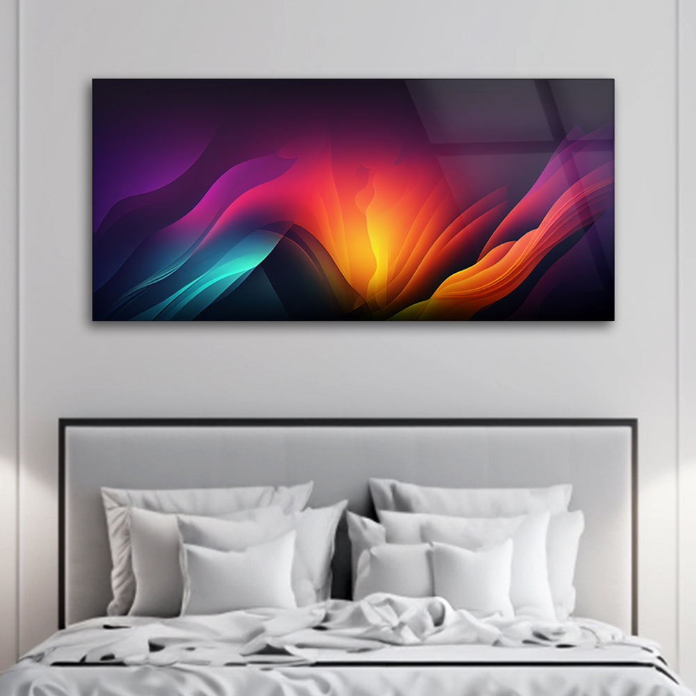 Waves of Color Tempered Glass Abstract Art