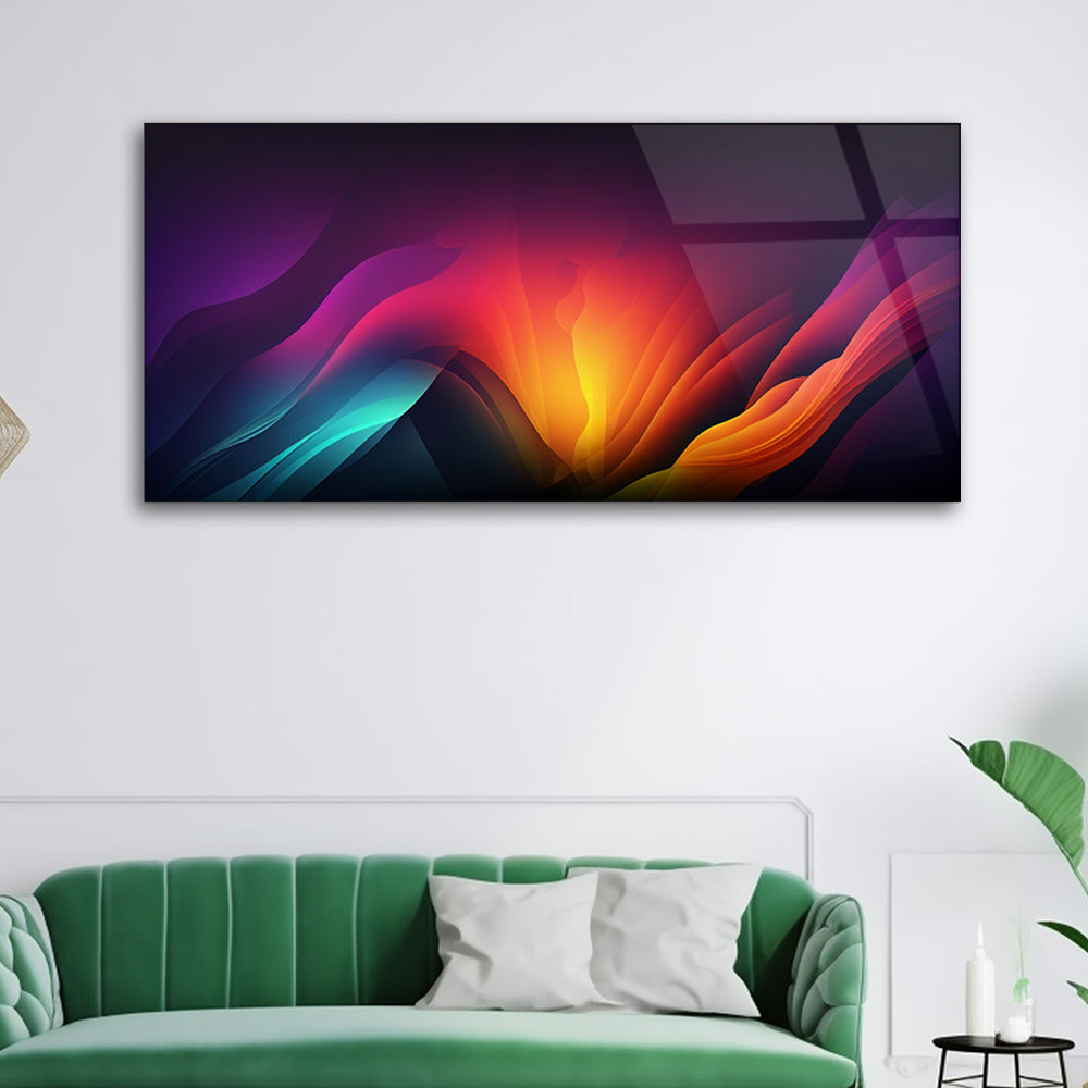 Waves of Color Tempered Glass Abstract Art