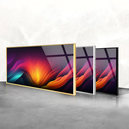 Waves of Color Tempered Glass Abstract Art