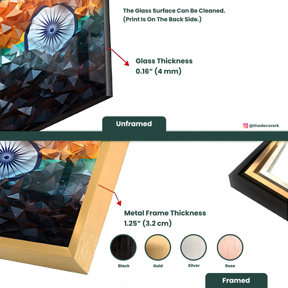 India's Pride Tempered Glass Art of the National Flag