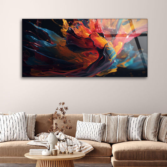 Paint Splash Tempered Glass Modern Art with Colors