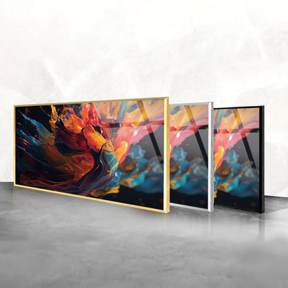 Paint Splash Tempered Glass Modern Art with Colors