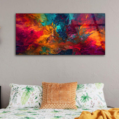 Multicolored Harmony: Tempered Glass Abstract Painting Variety