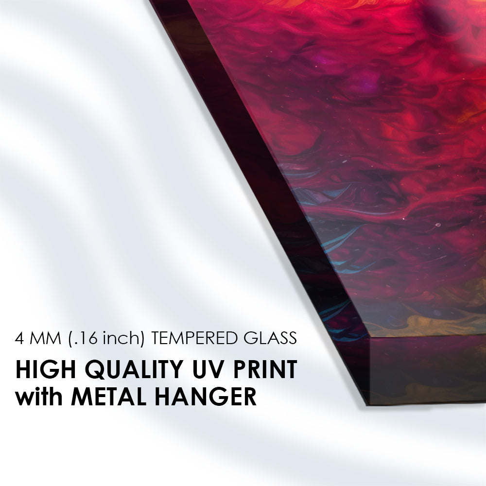 Multicolored Harmony: Tempered Glass Abstract Painting Variety