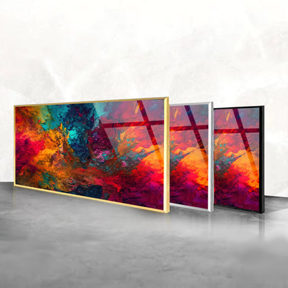 Multicolored Harmony: Tempered Glass Abstract Painting Variety