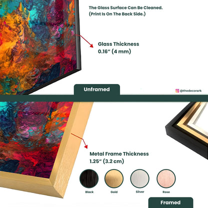 Multicolored Harmony: Tempered Glass Abstract Painting Variety