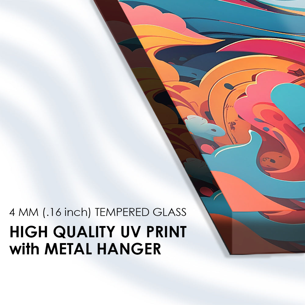 Abstract Symphony: Tempered Glass Artistry of Colors and Shapes