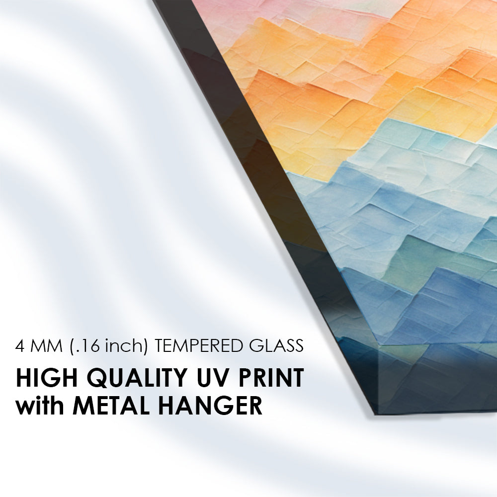 Misty Landscape: Tempered Glass Art with Watercolor Fading into Mist