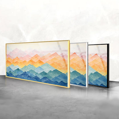 Misty Landscape: Tempered Glass Art with Watercolor Fading into Mist