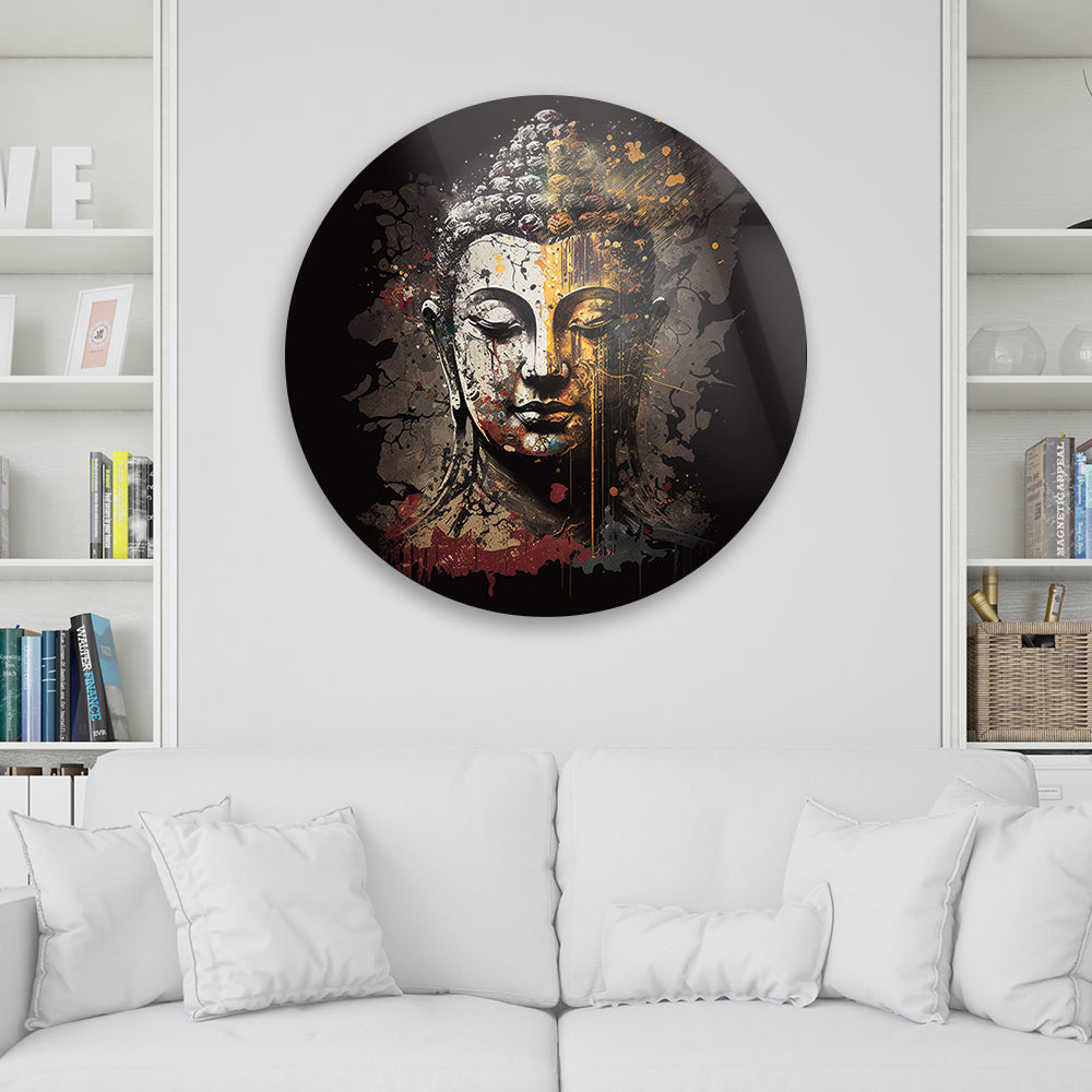 Buddha's Aura Artistic Tempered Glass Decor