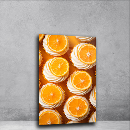 Orange Delight: Vibrant Cupcake in Generated Glass Art