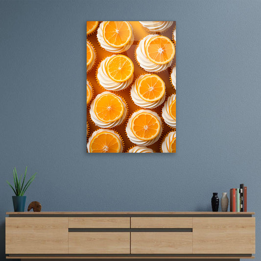 Orange Delight: Vibrant Cupcake in Generated Glass Art