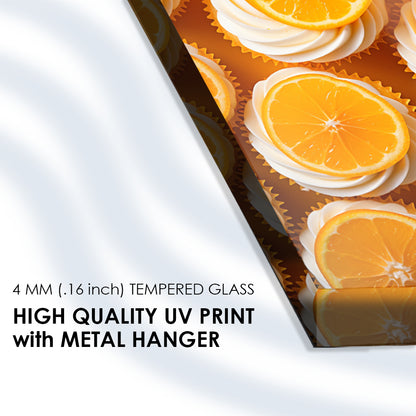 Orange Delight: Vibrant Cupcake in Generated Glass Art