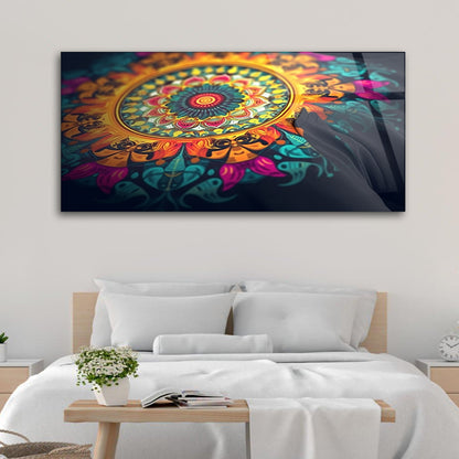 Mandala Harmony: Tempered Glass Spiritual Elegance