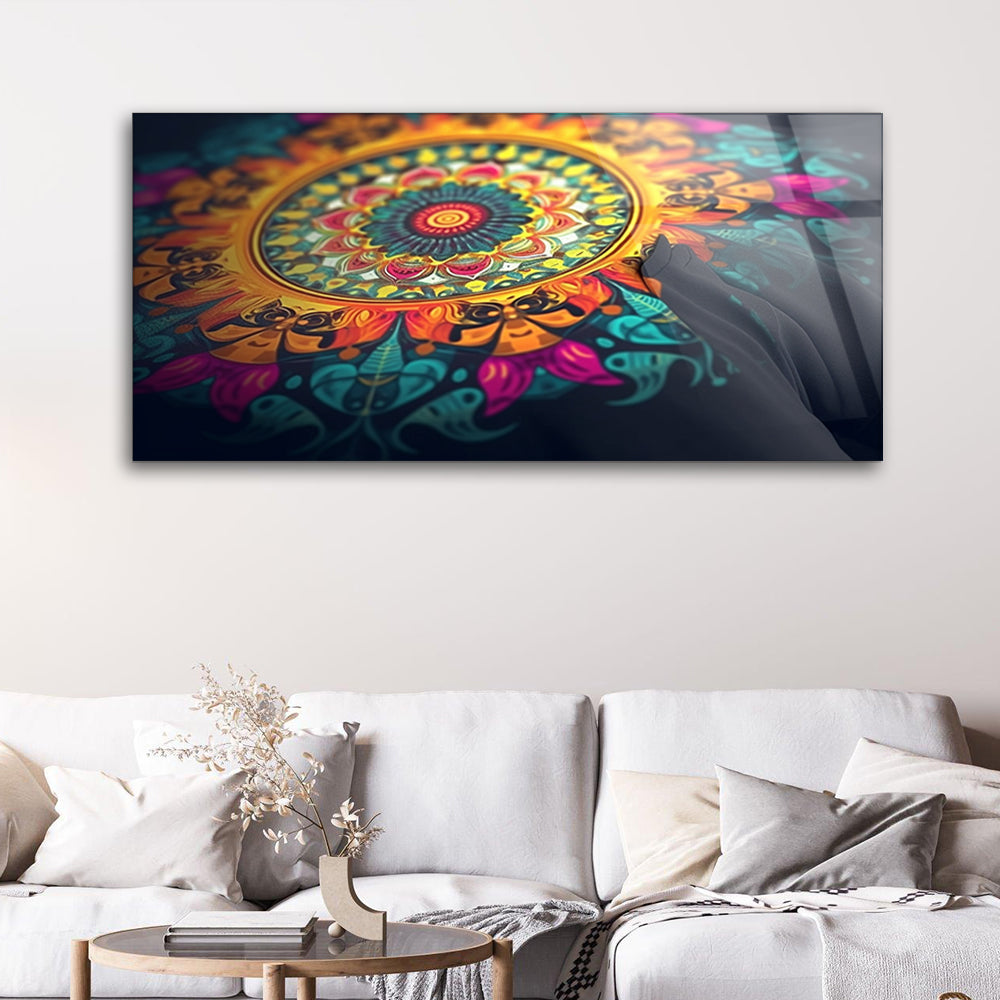 Mandala Harmony: Tempered Glass Spiritual Elegance