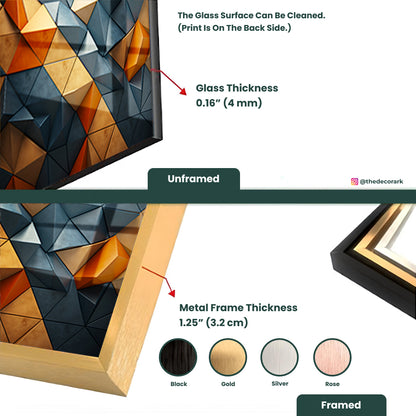 Golden Geometric Marvels: 3D Abstract Elegance