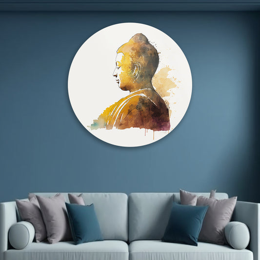 Buddha Watercolor Calm Tempered Glass Piece