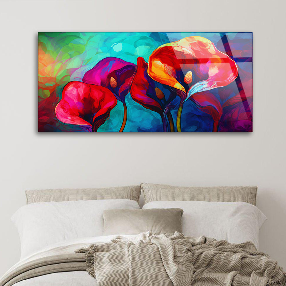 Calla Lily Watercolor: Tempered Glass Painting of Delicate Lily