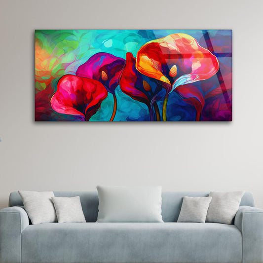 Calla Lily Watercolor: Tempered Glass Painting of Delicate Lily