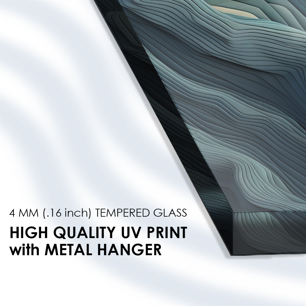 Abstract Wave Close-Up: Tempered Glass Intimate Abstract Waves