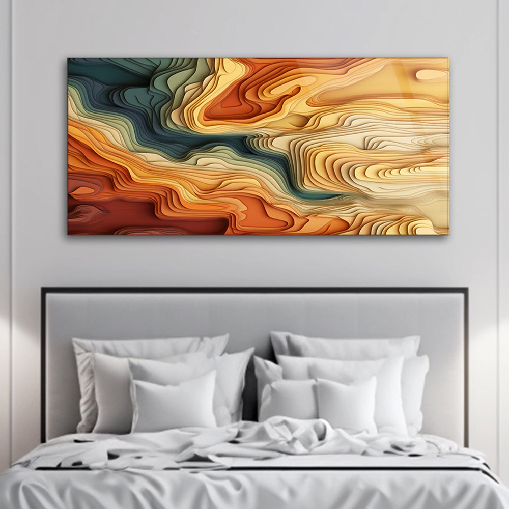 Abstract Wave Beauty: Tempered Glass Beautiful Abstract Waves