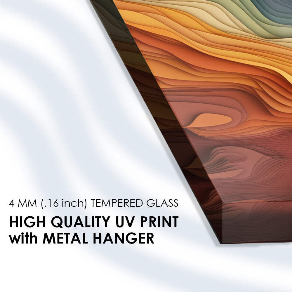 Abstract Wave Beauty: Tempered Glass Beautiful Abstract Waves