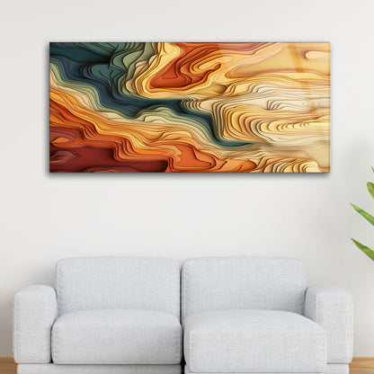 Abstract Wave Beauty: Tempered Glass Beautiful Abstract Waves