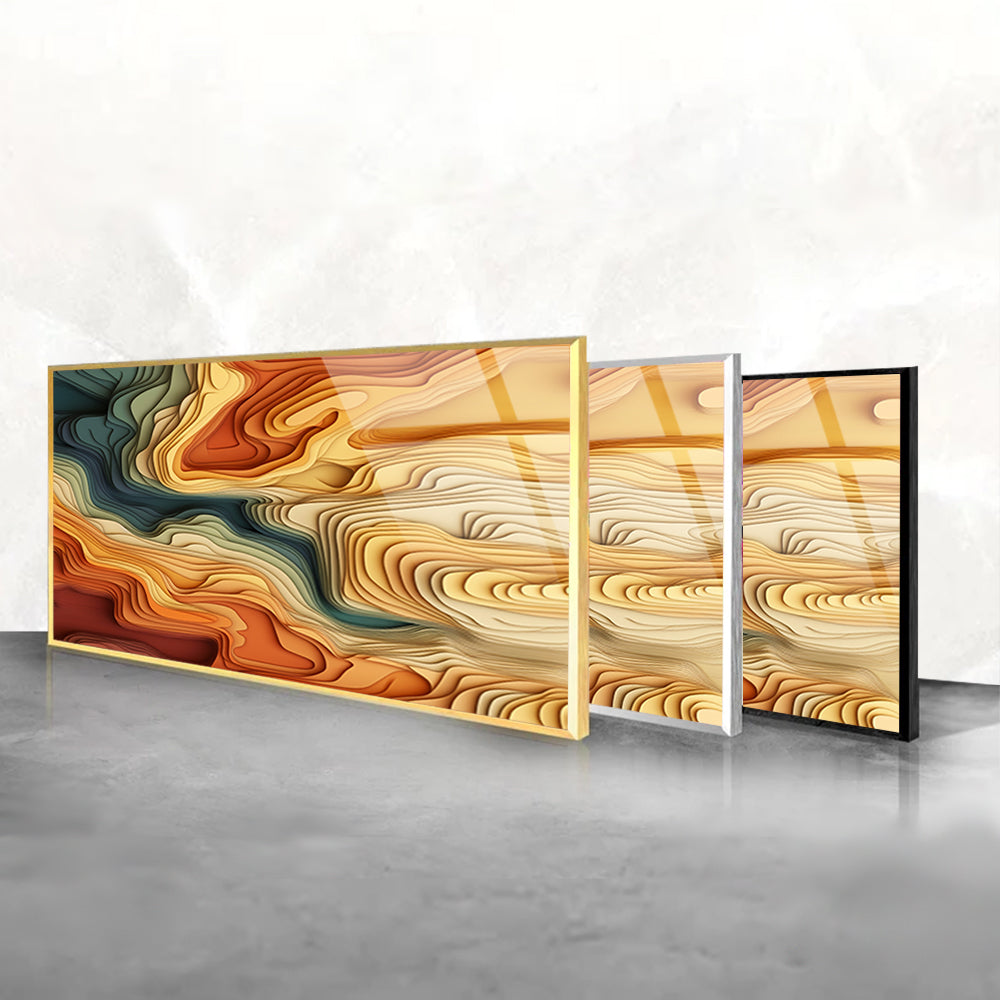 Abstract Wave Beauty: Tempered Glass Beautiful Abstract Waves