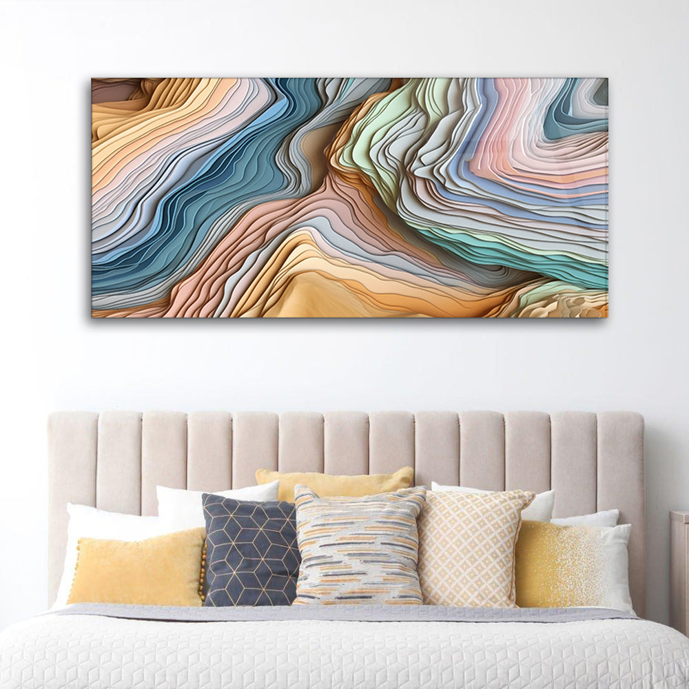 Rock Waves Kaleidoscope: Wall Art Colorful Rock Waves