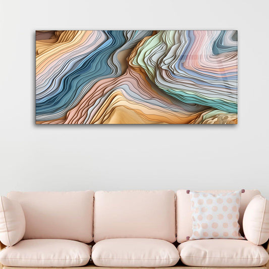 Rock Waves Kaleidoscope: Wall Art Colorful Rock Waves