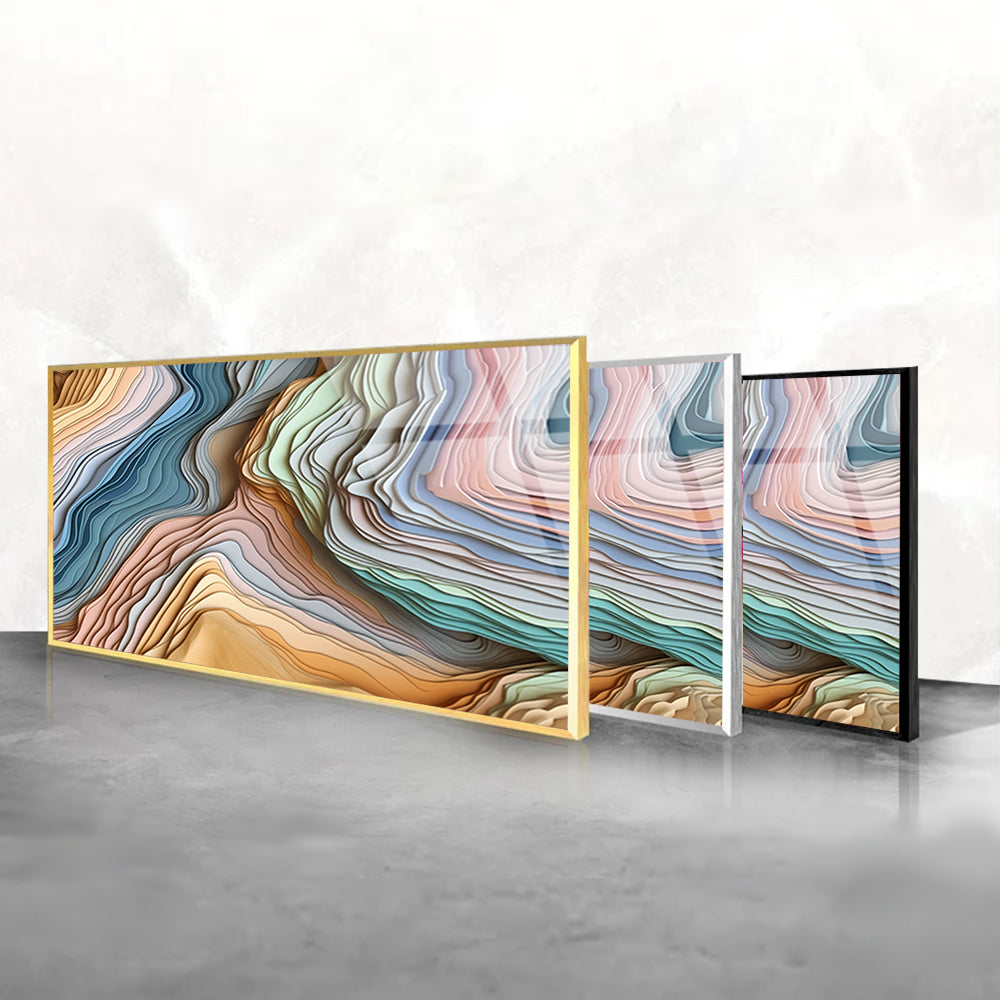 Rock Waves Kaleidoscope: Wall Art Colorful Rock Waves