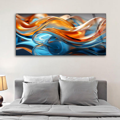 Glass Wave Dynamics: Contemporary Abstract Art