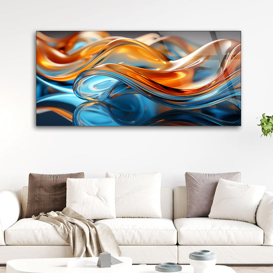 Glass Wave Dynamics: Contemporary Abstract Art