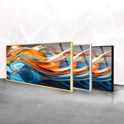 Glass Wave Dynamics: Contemporary Abstract Art