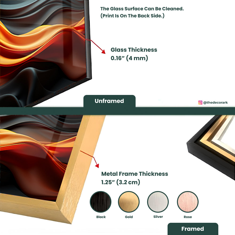 Futuristic Fusion: Abstract Tempered Wall Art