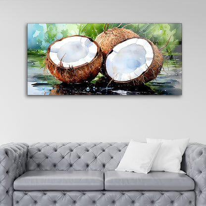 Coconut Watercolor Painting: Tropical Freshness in Art