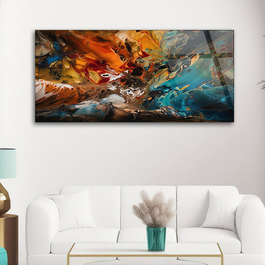 Multicolored Abstract Oil Painting: Captivating Artwork